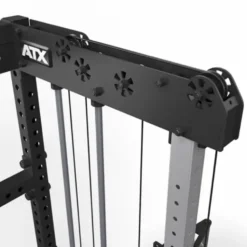 Cable cross rack ATX fitness avec colonne de poids 2 x 90 kg et accessoires d'entraînement multiples - Entraînement pro