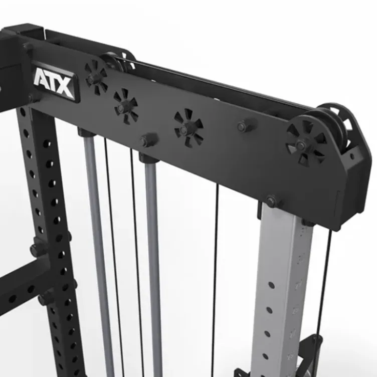 Cable cross rack ATX fitness avec colonne de poids 2 x 90 kg et accessoires d'entraînement multiples - Entraînement pro