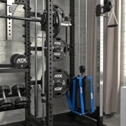 Cable cross rack ATX fitness avec colonne de poids 2 x 90 kg et accessoires d'entraînement multiples - Entraînement pro