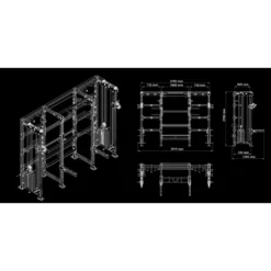Cable cross rack ATX fitness avec colonne de poids 2 x 90 kg et accessoires d'entraînement multiples - Entraînement pro