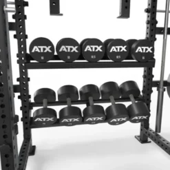 Cable cross rack ATX fitness avec colonne de poids 2 x 90 kg et accessoires d'entraînement multiples - Entraînement pro