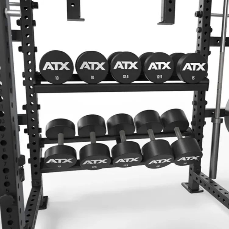 Cable cross rack ATX fitness avec colonne de poids 2 x 90 kg et accessoires d'entraînement multiples - Entraînement pro