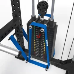 Cable cross rack ATX fitness avec colonne de poids 2 x 90 kg et accessoires d'entraînement multiples - Entraînement pro