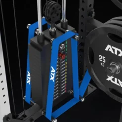 Cable cross rack ATX fitness avec colonne de poids 2 x 90 kg et accessoires d'entraînement multiples - Entraînement pro
