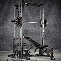 Cadre guidé avec poulie haute et basse charge automatique - Smith machine avec colonne de poids