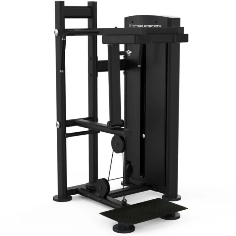 Calf raise machine Titanium Strength à charge guidée avec réglages et grande plateforme antidérapante - Black séries BS-S14
