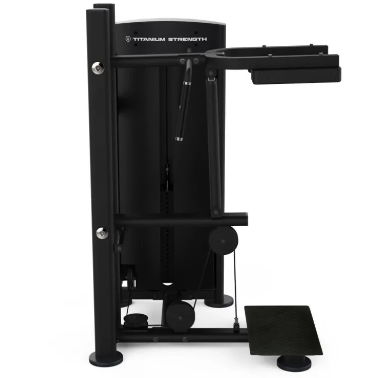 Calf raise machine Titanium Strength à charge guidée avec réglages et grande plateforme antidérapante - Black séries BS-S14