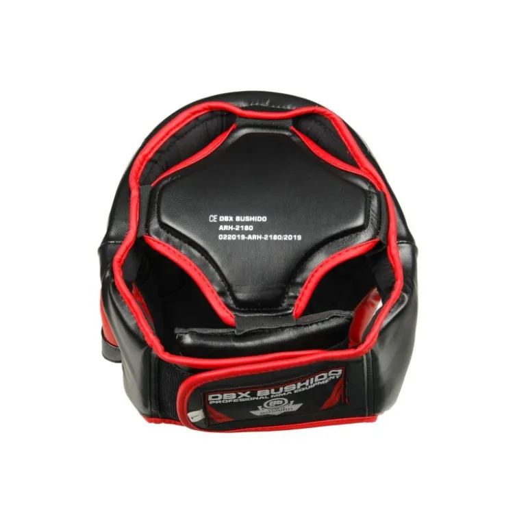 Casque de boxe en cuir synthétique rembourré en mousse - Sangle adaptable