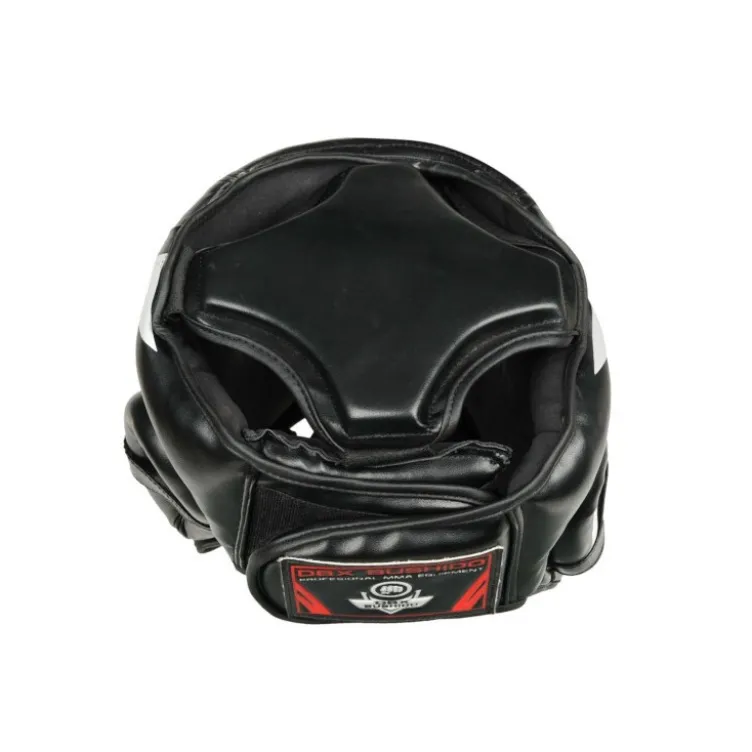 Casque de boxe en cuir synthétique rembourré en mousse - Sangle adaptable