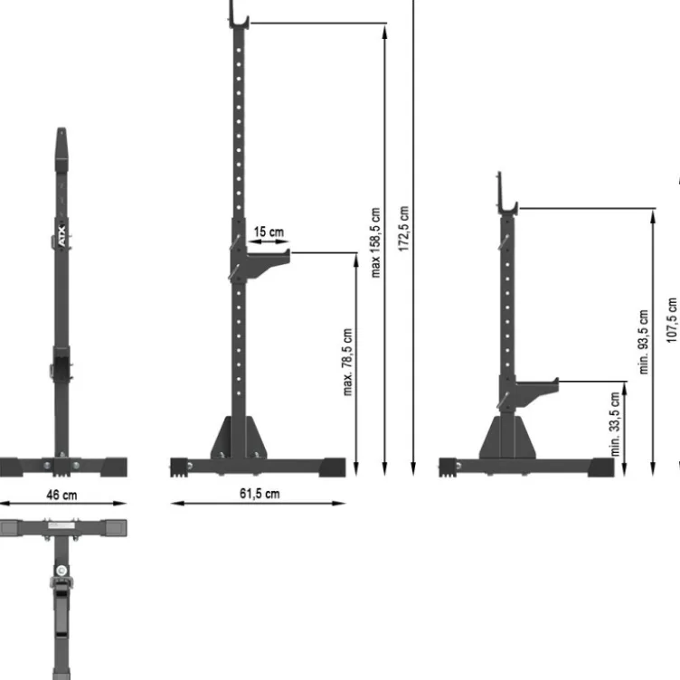 Chandelles de musculation réglables pour sport à domicile capacité de charge 250 kg