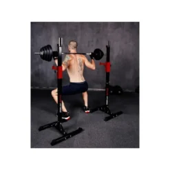 Chandelles repose barre de musculation réglable 74 à 165 cm