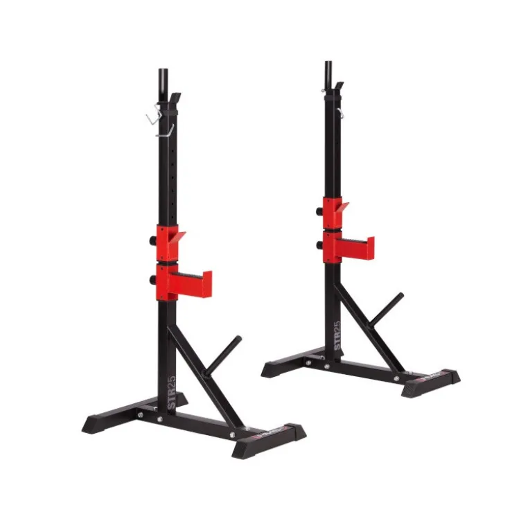 Chandelles repose-barre pour exercices de musculation avec supports réglables - Capacité 250 kg