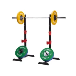 Chandelles repose-barre pour exercices de musculation avec supports réglables - Capacité 250 kg