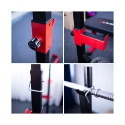 Chandelles repose-barre pour exercices de musculation avec supports réglables - Capacité 250 kg