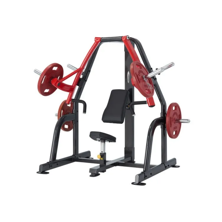 Chest press de musculation décliné convergente - Presse pectorale avec banc décliné à charges libres de qualité professionnelle