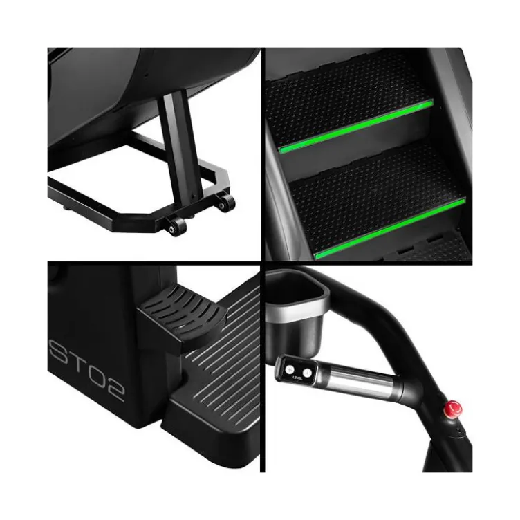 Climber step professionnel avec écran LED et système EMS - Marches antidérapantes inclinées à 35° avec 15 intensités