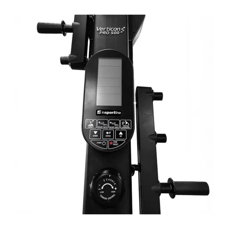 Climber vertical Pro 500 professionnel à 8 niveaux de résistance avec écran LCD - Roues de transport