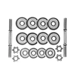 Coffret de musculation homegym avec haltère x 2 et disques de poids : 15 ou 20 kg au choix