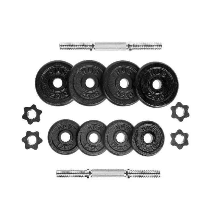 Coffret homegym de musculation avec haltère et poids : 20 kg