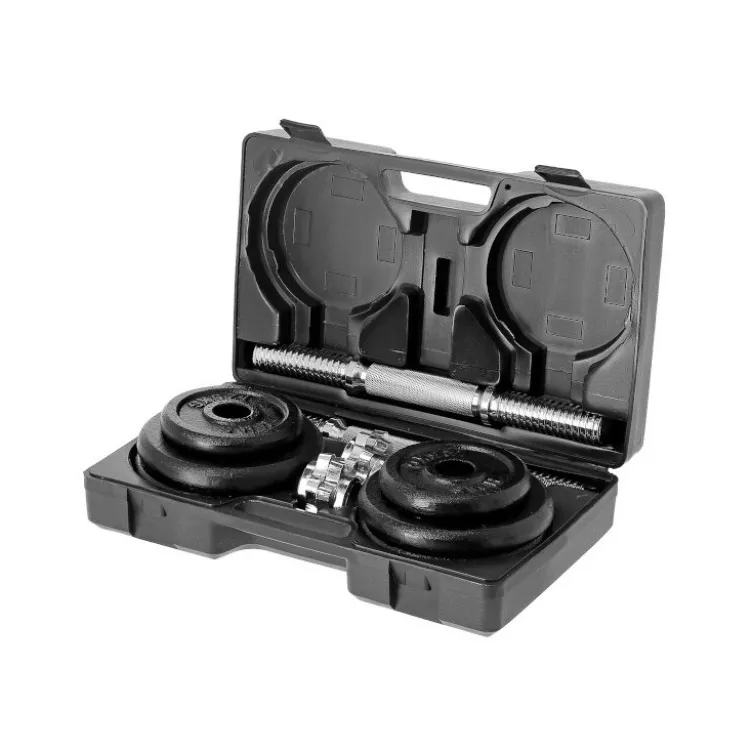 Coffret homegym de musculation avec haltère et poids : 20 kg