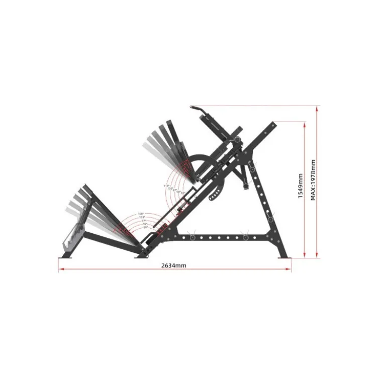 Combo leg press et hack squat pour entraînement complet des jambes - Charge max : 450 kg