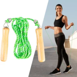 Corde à sauter avec poignées en bois - cardio training à la maison ou en homegym