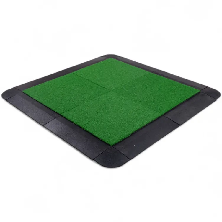 Dalle de sol avec revêtement synthétique et caoutchouc pour zone de cross-training et musculation - 50 x 50 x 2 cm