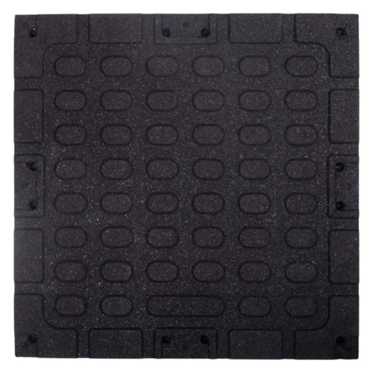 Dalle de sol avec revêtement synthétique et caoutchouc pour zone de cross-training et musculation - 50 x 50 x 2 cm