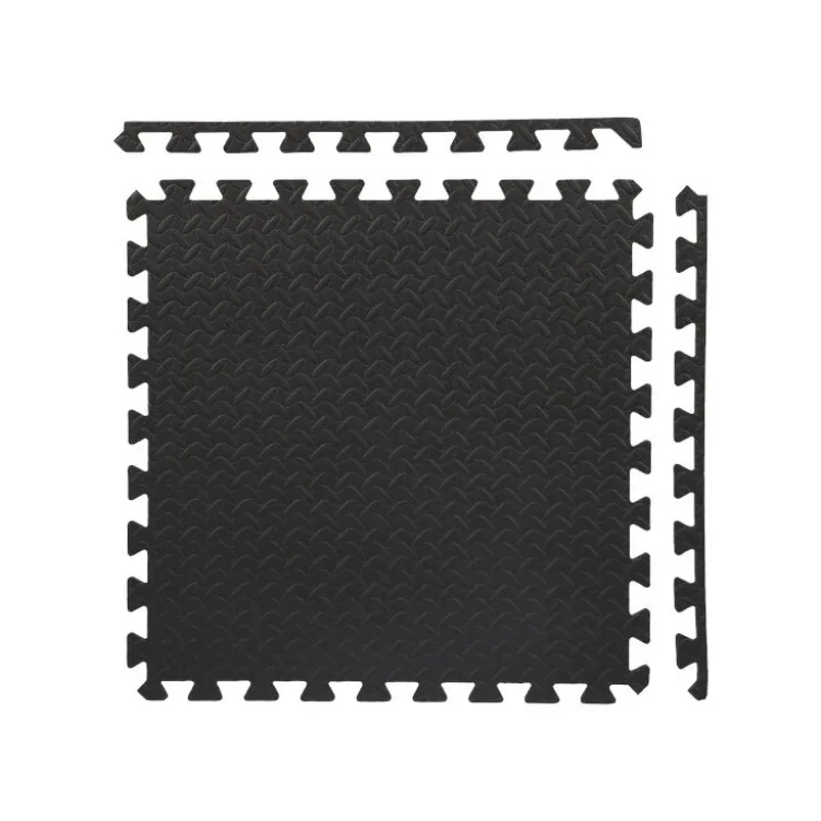 Dalles de sol 60 x 60 cm par lot de 4 épaisseur 12 mm pour Home gym ou salle de sport