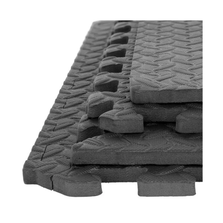 Dalles de sol 60 x 60 cm par lot de 4 épaisseur 12 mm pour Home gym ou salle de sport