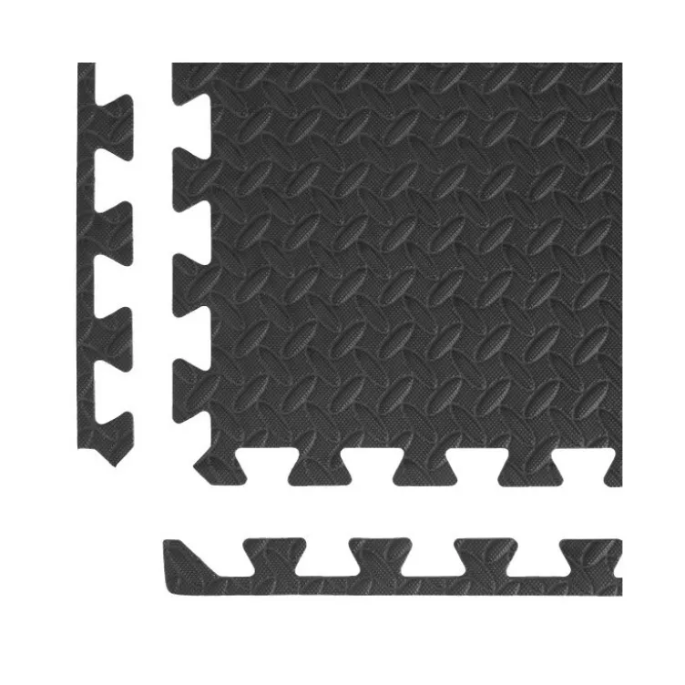 Dalles de sol 60 x 60 cm par lot de 4 épaisseur 12 mm pour Home gym ou salle de sport
