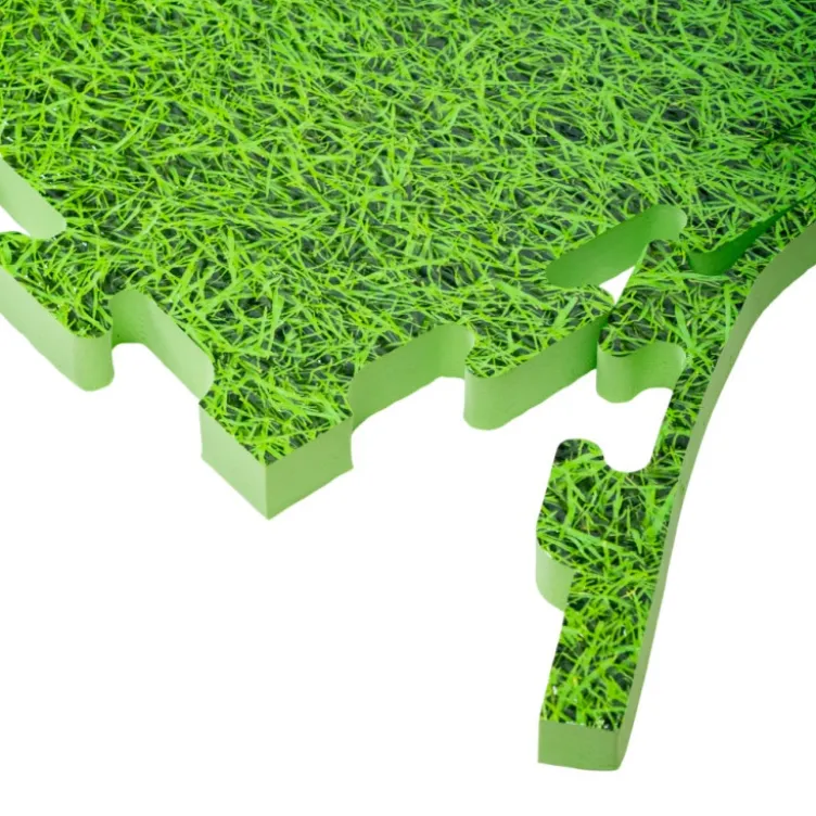 Dalles puzzle de protection pour le sol 100 x 100 x 2 cm impression gazon pour salle de sport