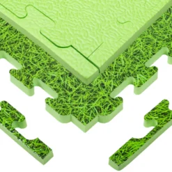 Dalles puzzle de protection pour le sol 100 x 100 x 2 cm impression gazon pour salle de sport