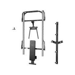 Demi rack à fixation murale avec divers équipements - Matériel de musculation pour homegym