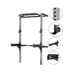 Demi rack à fixation murale avec divers équipements - Matériel de musculation pour homegym
