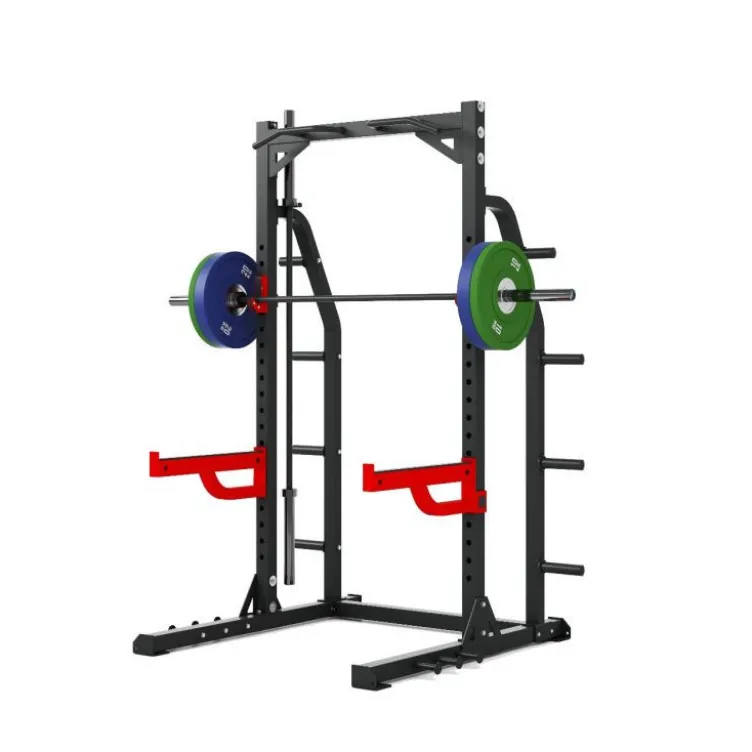 Demi-rack pour usage professionnel avec crochets en J et barre de traction multi-grip - Capacité de charge 453 kg - RH80