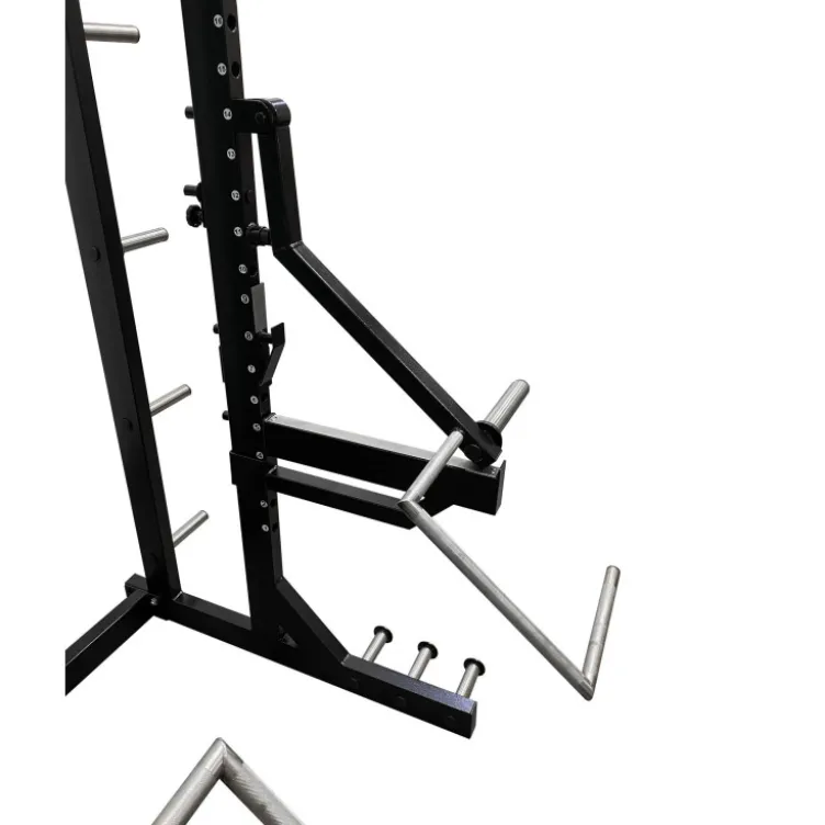 Demi rack à squat avec Jammer Arms pour training de musculation en salle professionnelle - Crochet de sécurité