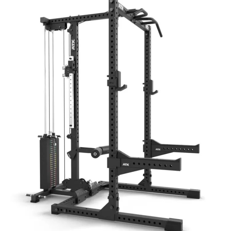Demi-rack à squat de musculation avec poulie haute et basse à charge guidée 125 kg de marque ATX - Série 700