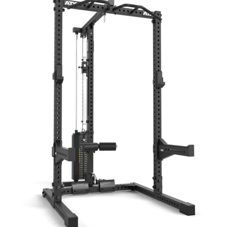 Demi-rack à squat de musculation avec poulie haute et basse à charge guidée 125 kg de marque ATX - Série 700