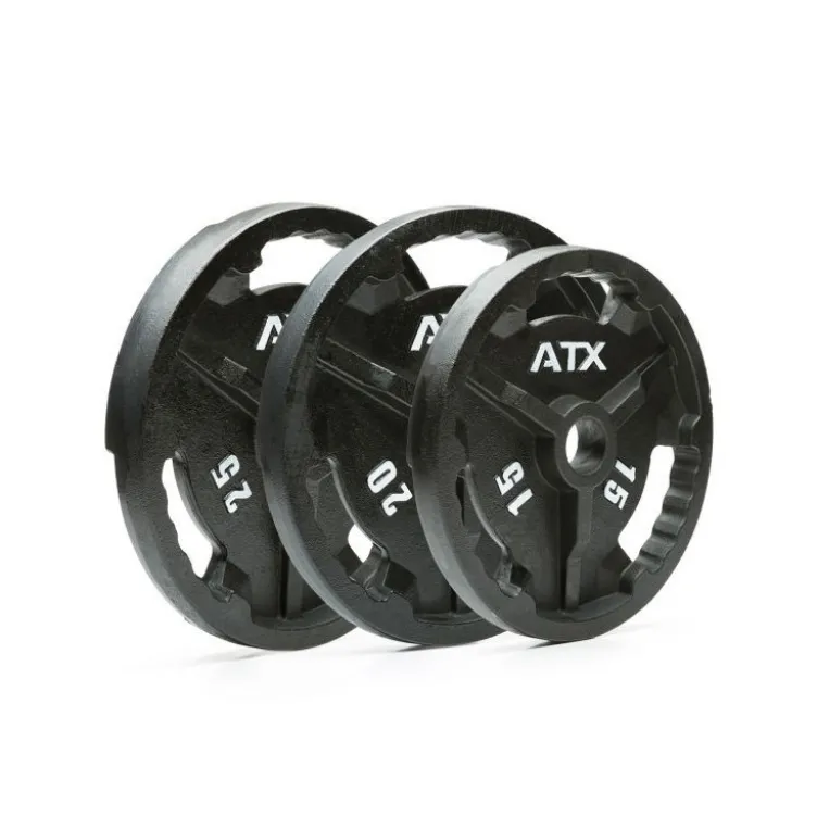 Disques de poids ATX à poignées haltérophilie 0,5 à 25 kg - Diamètre olympique
