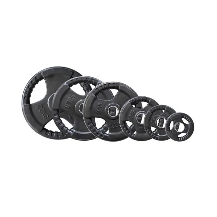Disques de poids caoutchouté 50 mm disponibles de 1,25 kg à 20 kg pour home-gym