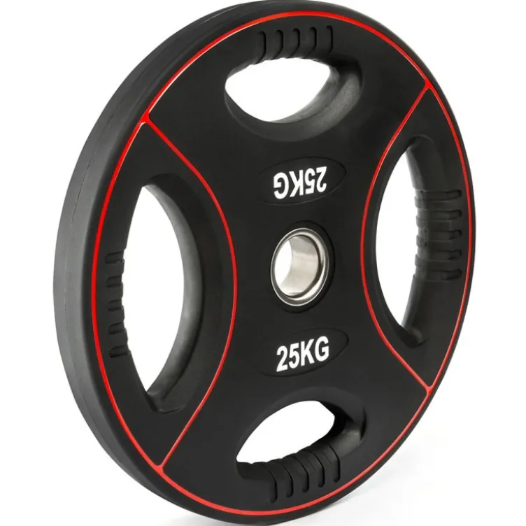 Disques de poids 50 mm en polyuréthane 4 poignées - 1,25 kg à 25 kg