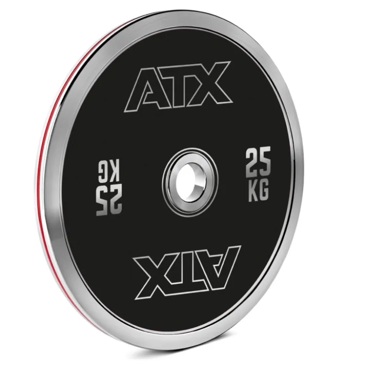 Disques de poids olympiques calibrés de 5 à 25 kg en acier chromé de marque ATX