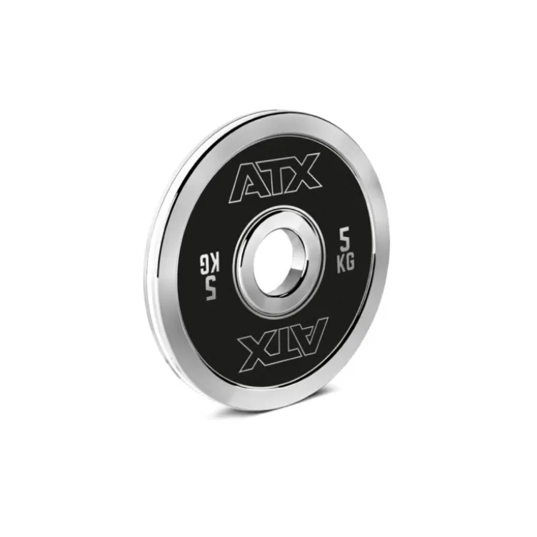 Disques de poids olympiques calibrés de 5 à 25 kg en acier chromé de marque ATX