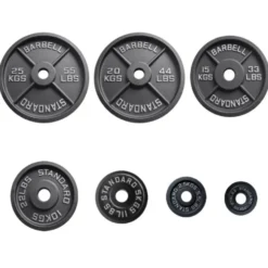 Disques de poids olympiques en fonte 50,8 mm de 1,25 à 25 kg - Design standard Barbell plate