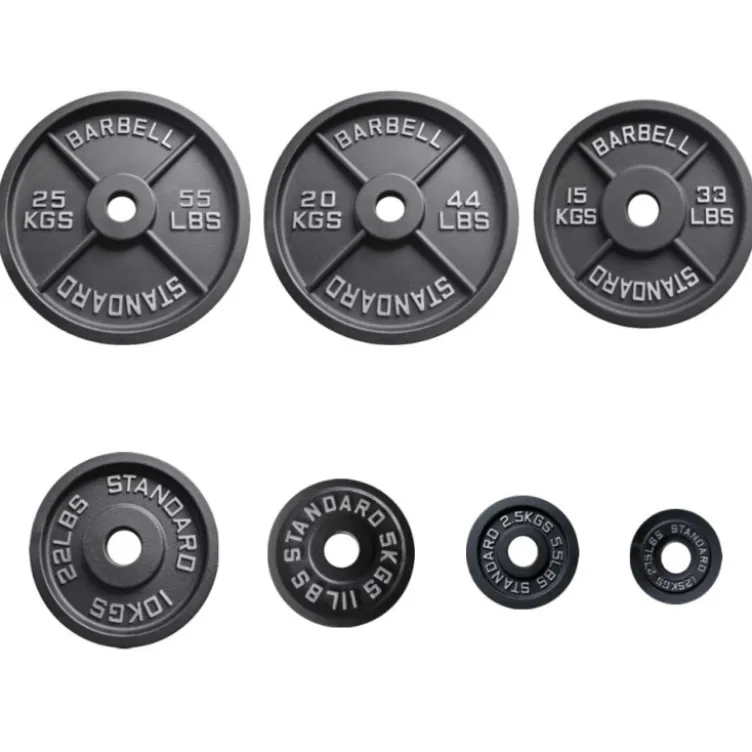 Disques de poids olympiques en fonte 50,8 mm de 1,25 à 25 kg - Design standard Barbell plate