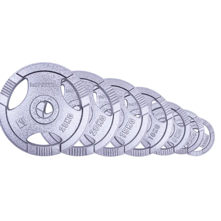 Disques de poids olympiques 1,25 à 25 kg avec 3 poignées - Cast Iron Plates