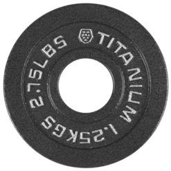 Disques olympiques en fonte de 1,25 à 25 kg Titanium Strength avec revêtement noir anti-usure
