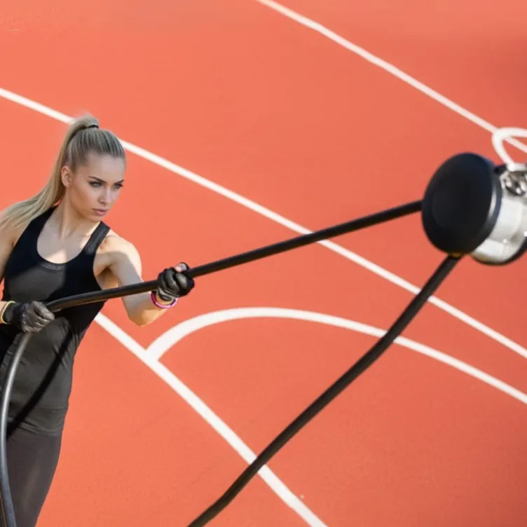 Endless Rope avec 6 niveaux de résistance - Système de corde sans fin pour exercices physiques avec mouvement bidirectionnel