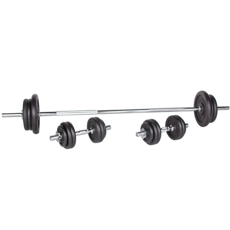 Ensemble complet avec barre de musculation standard 160 cm / Paire d'haltères de musculation / 80 kg de poids